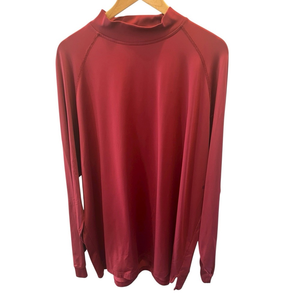FootJoy FJ Men's Extra Large Burgundy Red Long Sleeve Mock Turtleneck Golf Shirt - Picture 1 of 8
